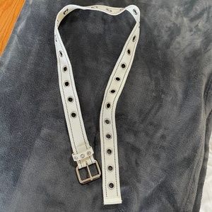 White eyelet belt